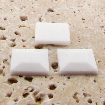 White Opaque Faceted - 15mm. Square Cabochons - Lots of 144