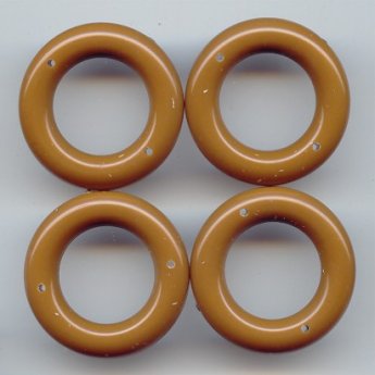 BROWN 6x31MM ROUND 2-HOLE RING PENDANTS - Lot of 12