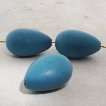 MATT PETROL 25X18MM TEAR DROP SMOOTH BEADS - Lot of 12