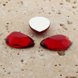 Ruby Jewel Faceted - 25x18mm. Pear Domed Cabochons - Lots of 72