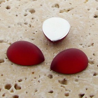 Ruby Matte Frosted - 18x13mm. Pear Domed Cabochons - Lots of 144