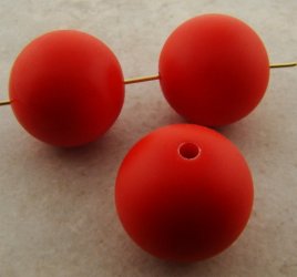 ORANGE MATTE 22MM SMOOTH ROUND BEADS - Lot of 12