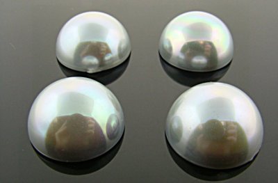 20MM GREY RAINBOW HIGH DOME PEARL ROUND CABOCHONS - Lot of 12