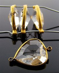 CRYSTAL 15X14MM HEART 2-LOOP BRASS CHANNELS - Lot of 144