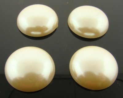 14MM WHITE HIGH DOME PEARL ROUND CABOCHONS - Lot of 144