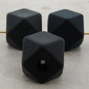 MATT JET 20MM FACETED BEADS - Lot of 12