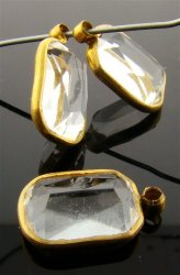 CRYSTAL 18X13MM OCTAGON 1-LOOP BRASS CHANNELS - Lot of 144