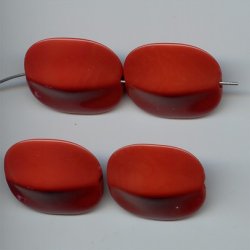 RUST 28X24MM FLAT ROUNDED EDGE RECTANGLE BEADS - Lot of 12