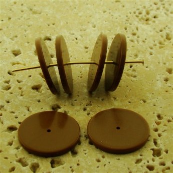 DARK KHAKI 23X2MM FLAT ROUND SPACER BEADS - Lot of 12