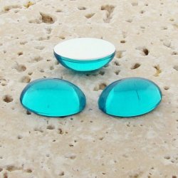 Aqua Jewel - 8x6mm. Oval Domed Cabochons - Lots of 144