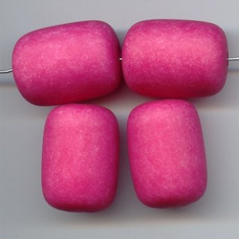 PINK MATTE WASH 28X20MM BARREL BEADS - Lot of 12