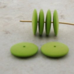 MINT GREEN MATTE 16MM SMOOTH SPACER DISC BEADS - Lot of 12