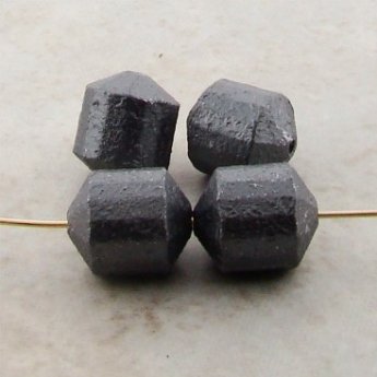 HEMATITE MATTE 12X8MM BARREL FACETED BEADS - Lot of 12