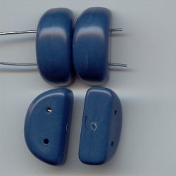 PERIWINKLE 14x25MM 2-HOLE CRESCENT SPACER BEADS - Lot of 12