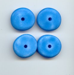 BLUE MATTE WASH 10X28MM WAVY SPACER BEADS - Lot of 12