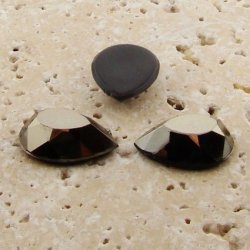 Hematite Faceted - 25x18mm. Pear Domed Cabochons - Lots of 72