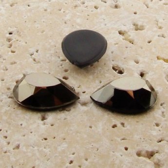 Hematite Faceted - 13x8.5mm. Pear Domed Cabochons - Lots of 144