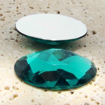 Teal Jewel Faceted - 40x30mm. Oval Domed Cabochons - Lots of 12