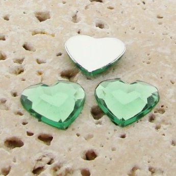 Peridot Jewel Faceted - 15mm. Heart Cabochons - Lots of 144