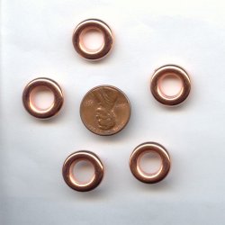 16MM COPPER COATED RING SPACER BEADS - Lot of 12