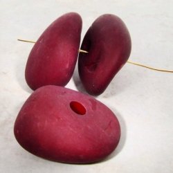 BURGUNDY MATTE 43X31MM NUGGET BEADS - Lot of 12