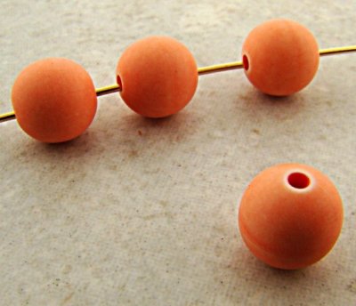 APRICOT MATTE 9MM SMOOTH ROUND BEADS - Lot of 12
