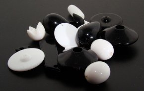 1/2 POUND - 200 JET & WHITE ACRYLIC ASSORTED SIZE & SHAPE BEADS