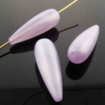 PURPLE MARBLE PEARLIZED 31X10MM TEAR DROP BEADS - Lot of 12