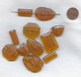 1/4 POUND - 40+ TOPAZ TEXTURED ASSORTED SHAPE & SIZE BEADS
