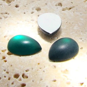 Emerald Matte Frosted - 18x13mm. Pear Cabochons - Lots of 144