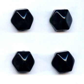 Jet Black - 21mm. Hexagon Domed Cabochons - Lots of 12