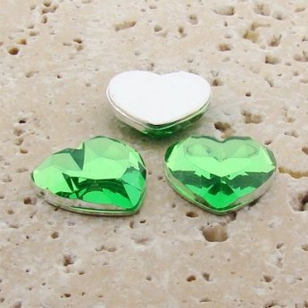 Peridot Jewel Faceted - 18mm. Heart Cabochons - Lots of 144