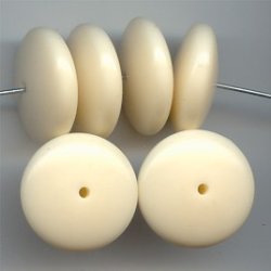 IVORY 8X20MM SPACER DISC BEADS - Lot of 12