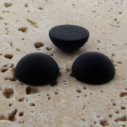 Jet Matte Frosted - 9mm Round Domed Cabochons - Lots of 144