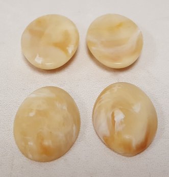 25x18mm. NATURAL IVORY MATTE MARBLE OVAL CABOCHONS - Lots of 48