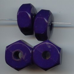NAVY BLUE 10X19MM NUT HEXAGON BEADS - Lot of 12