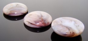 24mm. GREY BRONZE INLAY MARBLE ROUND CABOCHONS - Lot of 36