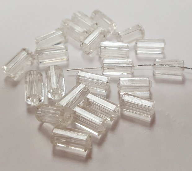 (image for) CRYSTAL 10x5mm. FLUTED TUBE BEADS - Lots of 24