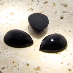 Jet Opaque - 13x8.5mm. Pear Domed Cabochons - Lots of 144