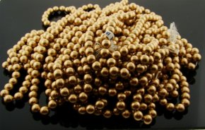 GOLD 8MM ROUND SMOOTH JAPANESE PEARLS - Lot of 91