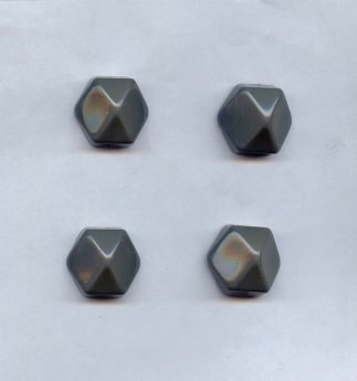 Grey - 21mm. Hexagon Domed Cabochons - Lots of 12