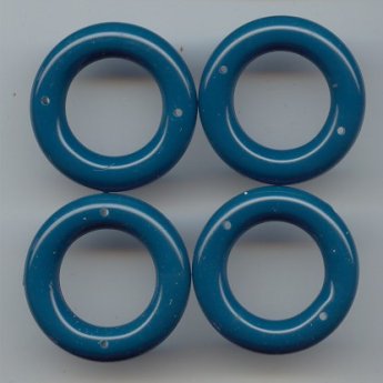 PEACOCK 6x31MM ROUND 2-HOLE RING PENDANTS - Lot of 12