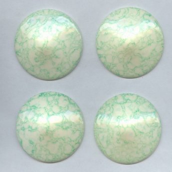 40mm. GREEN WATERSPOT ROUND POINTED CABOCHON - Lot of 36