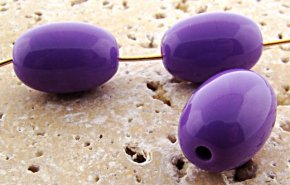 PURPLE 18X12MM SMOOTH OVAL BEADS - Lot of 12