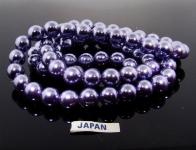 PURPLE 10MM ROUND SMOOTH JAPANESE PEARLS - Lot of 78