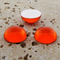 Orange Jewel - 35mm. Round Domed Cabochons - Lots of 12