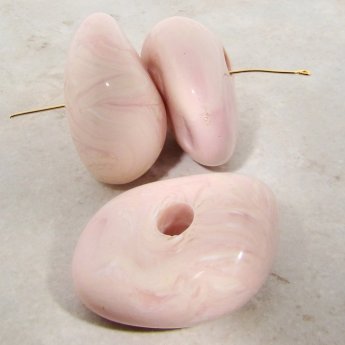 PINK MARBLE 45X36MM NUGGET BEADS - Lot of 12