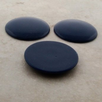 28mm. NAVY SHINY ROUND CABOCHONS - Lot of 36