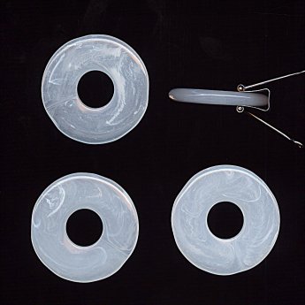 (image for) CRYSTAL MARBLE 40MM FLAT ROUND DONUT PENDANT BEADS - Lot of 12