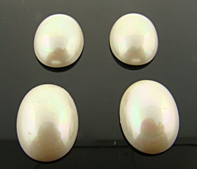 18X13MM CULTURA RAINBOW LOW DOME PEARL OVAL CABOCHON - Lot of 12